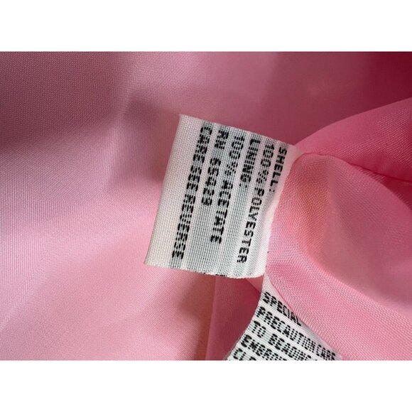 Satin Jacket 22W Pink Barbie Evening Fancy Ruffle Collar Crystal Sequins Closure - Picture 14 of 15